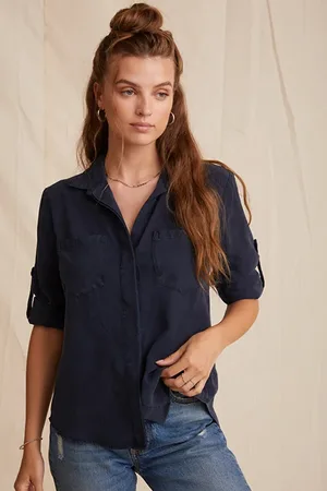 Bella Dahl Split Back Button Down Endless Sea