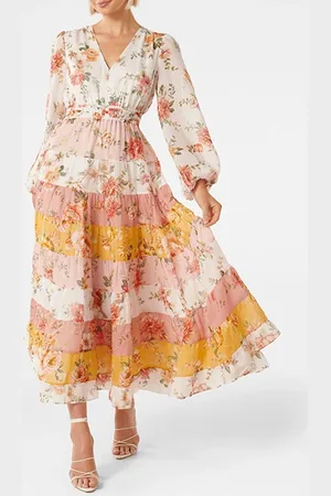 Forever New Lucinda Tiered Midi Dress May Splice Floral