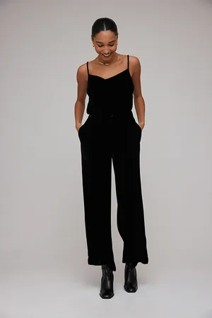 Bella Dahl Pleated Wide Leg Trouser Black