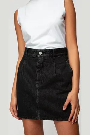 Vanilia Skirt Contrast Denim Black