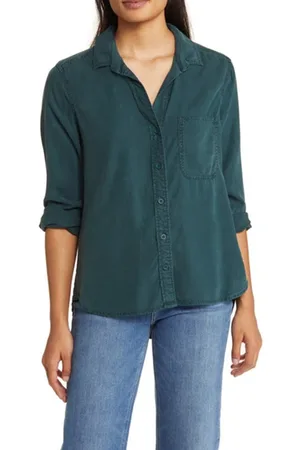 Bella Dahl Shirt Tail Button Down Jade Night