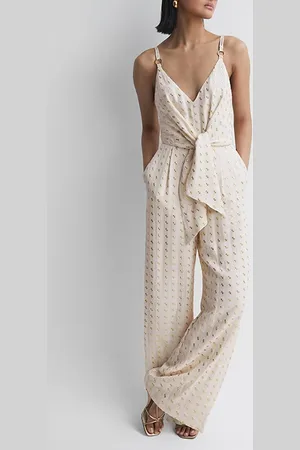 Reiss Scarlet-metallic Jumpsuit Ivory