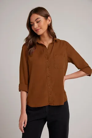Bella Dahl Shirt Tail Button Down Twilight Gold