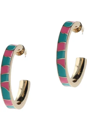 Otazu Colorful Enamel Hoops Gold, Pink And Turquoise