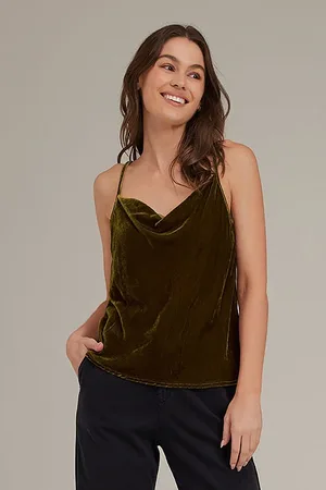 Bella Dahl Cowl Neck Camisole Olive Gold