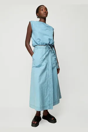 Vanilia Denim Wrap Skirt Ultra Light