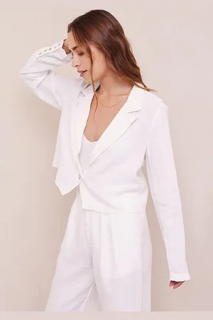 Bella Dahl Cropped Blazer White