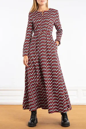 Vanilia Dress Graphic Clash Formula One Red/ecru/black