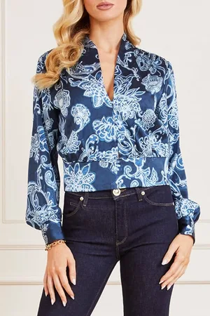 Guess GUESS Floral Ink Blouse Print