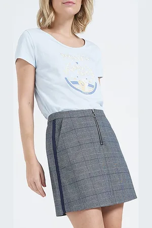 ICODE Navy Prince-of-wales Short Skirt Tiles