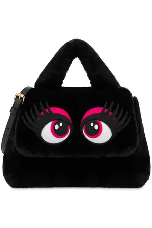 Moschino Handbag In Soft Eyes Fabric Black