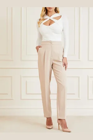Guess GUESS Christy Knit Top Pale Blouse Pearl