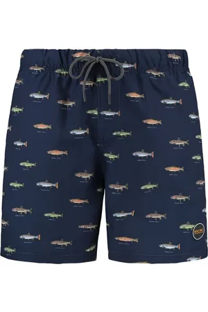 Shiwi Men Swim Short Go Fish Micro Peach Dark Navy Blue