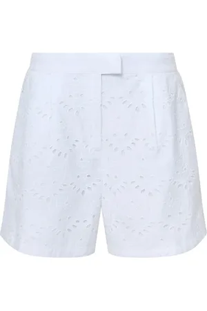 French Connection Broderie Shorts Sz18 Linen/multi