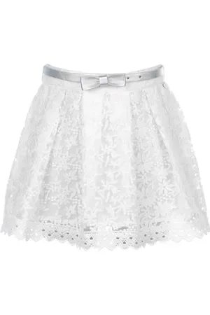 River Woods Pleated Skirt With Lace White