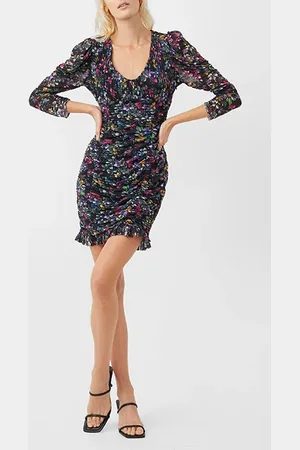 French Connection Zelka Alanna Jersey Dress Black Multi