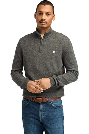 Timberland Cohas Brook Merino 1/4 Zip Sweater Dark Grey Heather
