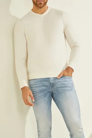 Guess GUESS Es Ls Esmere V-neck Cream White