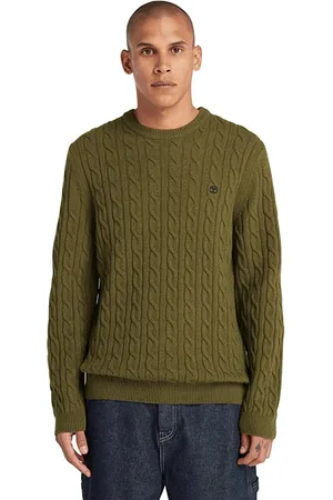 Timberland Phillips Brook Cable Crew Neck Sweater Dark Olive