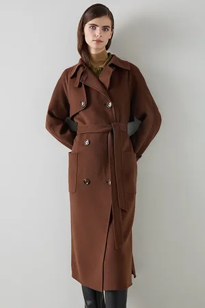 LK Bennett Lawrence Midi Trench Coat Chocolate