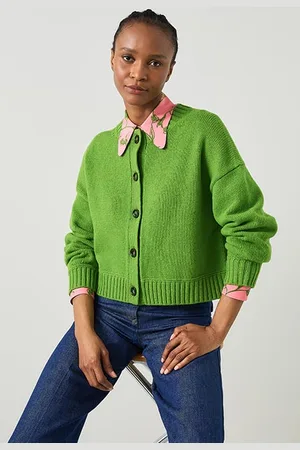 LK Bennett Amore Chunky Cardigan Bright Green