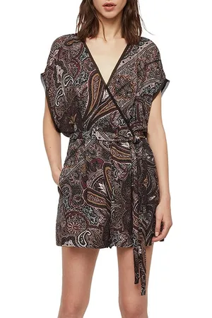 AllSaints Reid Scarf Playsuit Purple