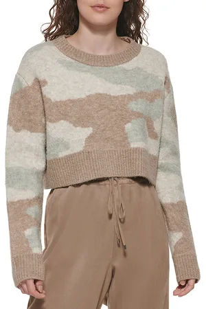 DKNY Cropped Camo Sweater Parc Th Mu