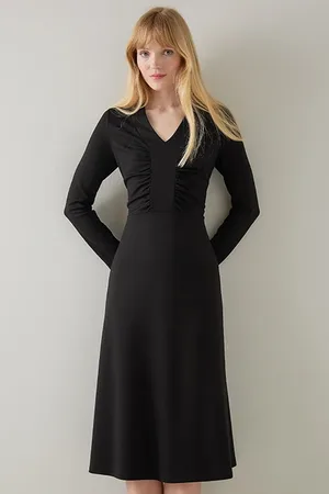 LK Bennett Lacey V-neck Midi Dress Black