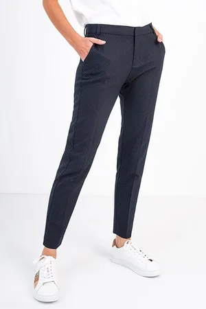 ICODE Navy Blue Minimalist Jacquard City Trousers