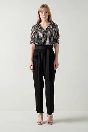 LK Bennett Coco Tie Straight Jeans Black