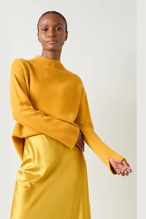 LK Bennett Zoe Boxy Knitted Sweater Gold