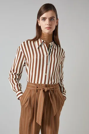 LK Bennett Blythe Stripe Button-down Shirt Brown