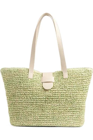 LK Bennett Tara Paper Tote Bag Green