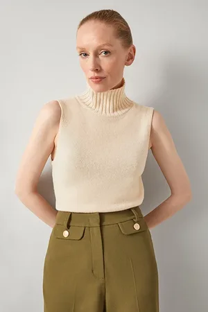 LK Bennett Frances Roll Knitted Sweater Camel