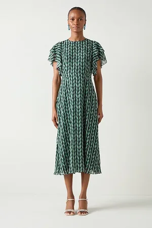 LK Bennett Agnes Ribbon Midi Dress Blue