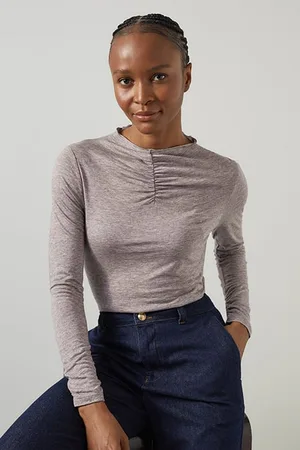 LK Bennett Laurie Marl Long-sleeved Top Grey