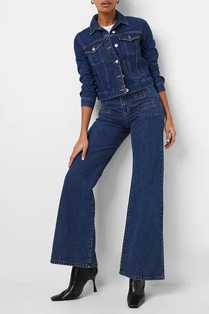 French Connection Micro Western Ls Denim Jkt Blue