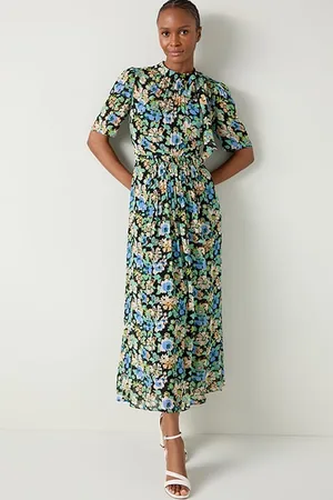 LK Bennett Thelma Tiered Midi Dress Multicolor