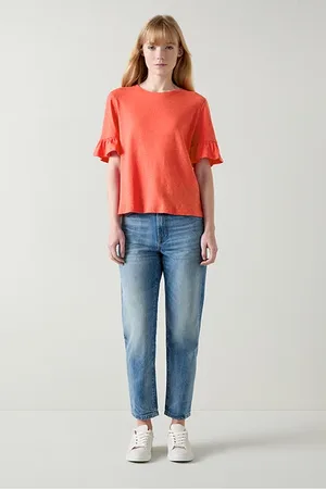 LK Bennett Gene Linen T-shirt Strawberry