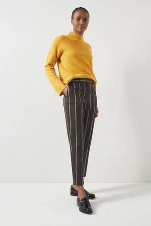LK Bennett Jemima Stripe Straight Jeans Black
