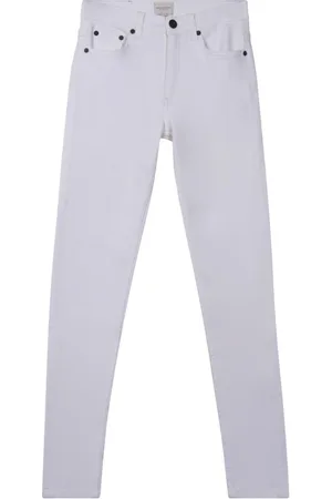 French Connection Rebound Sustainable Denim 30inch Trousers Summer White