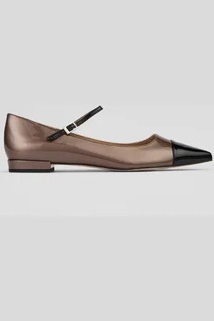 LK Bennett Monty Toe Ballerina Shoes Bronze Gold