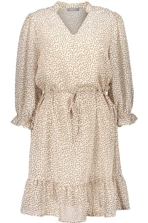 Geisha Dress Small Stars & Ruffles Off-white Comb.