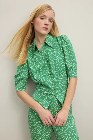 LK Bennett Elsie Ribbon Button-down Shirt Green