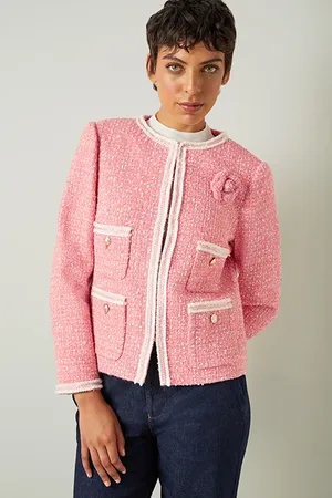 LK Bennett Charlie Tweed Jacket Pink/cream