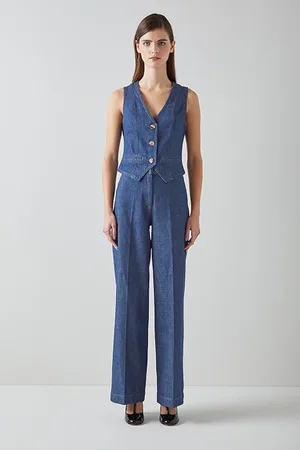 LK Bennett Ami Denim Straight Jeans Indigo