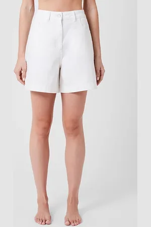 French Connection Finley Denim Shorts Ecru