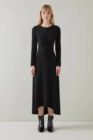 LK Bennett Christie Jersey Midi Dress Black