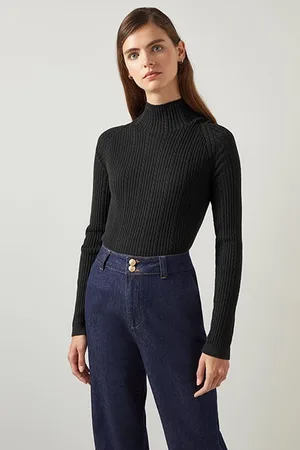 LK Bennett West Cable Knitted Sweater Black