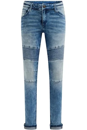 WE Fashion Jongens Skinny Fit Jeans Met Bikerdetails En Stretch Blue